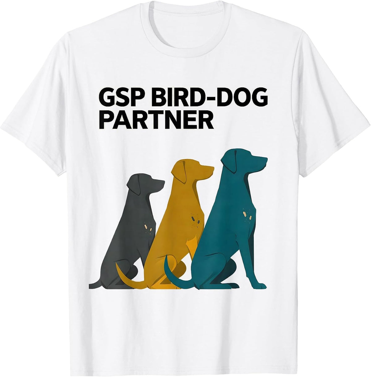 Men's GSP Bird-Dog Partner Midcentury Modern German Shorthaired T-Shirt - White