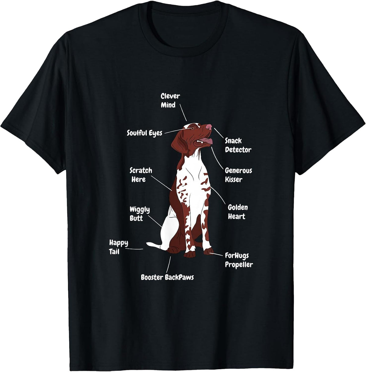 Funny German Shorthair Dog Cool Saying T-Shirt - Black