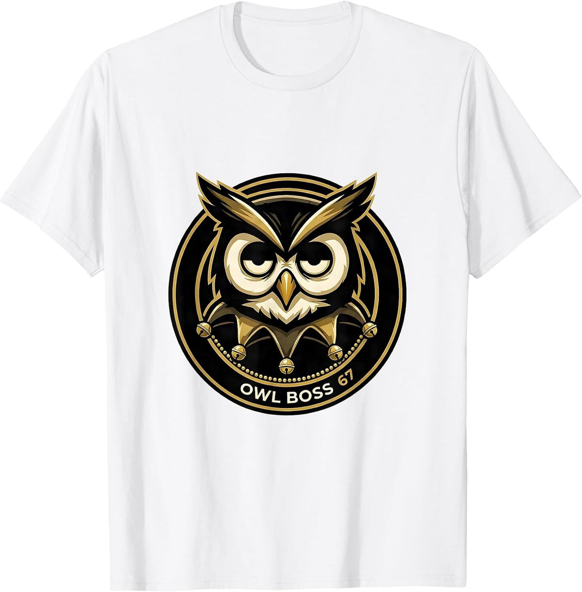 Men's Owl Boss 67 Meme Funny Mardi Gras Kids Carnival T-Shirt - White