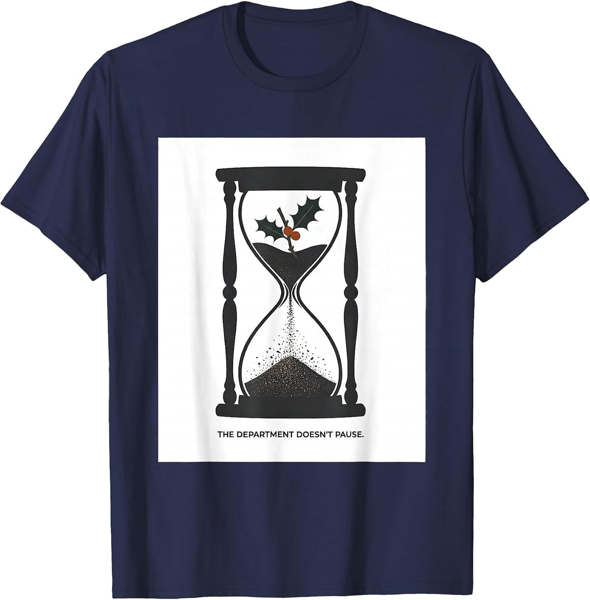 Men's The Department Doesn't Pause Radiology Tech Christmas T-Shirt - Navy Blue