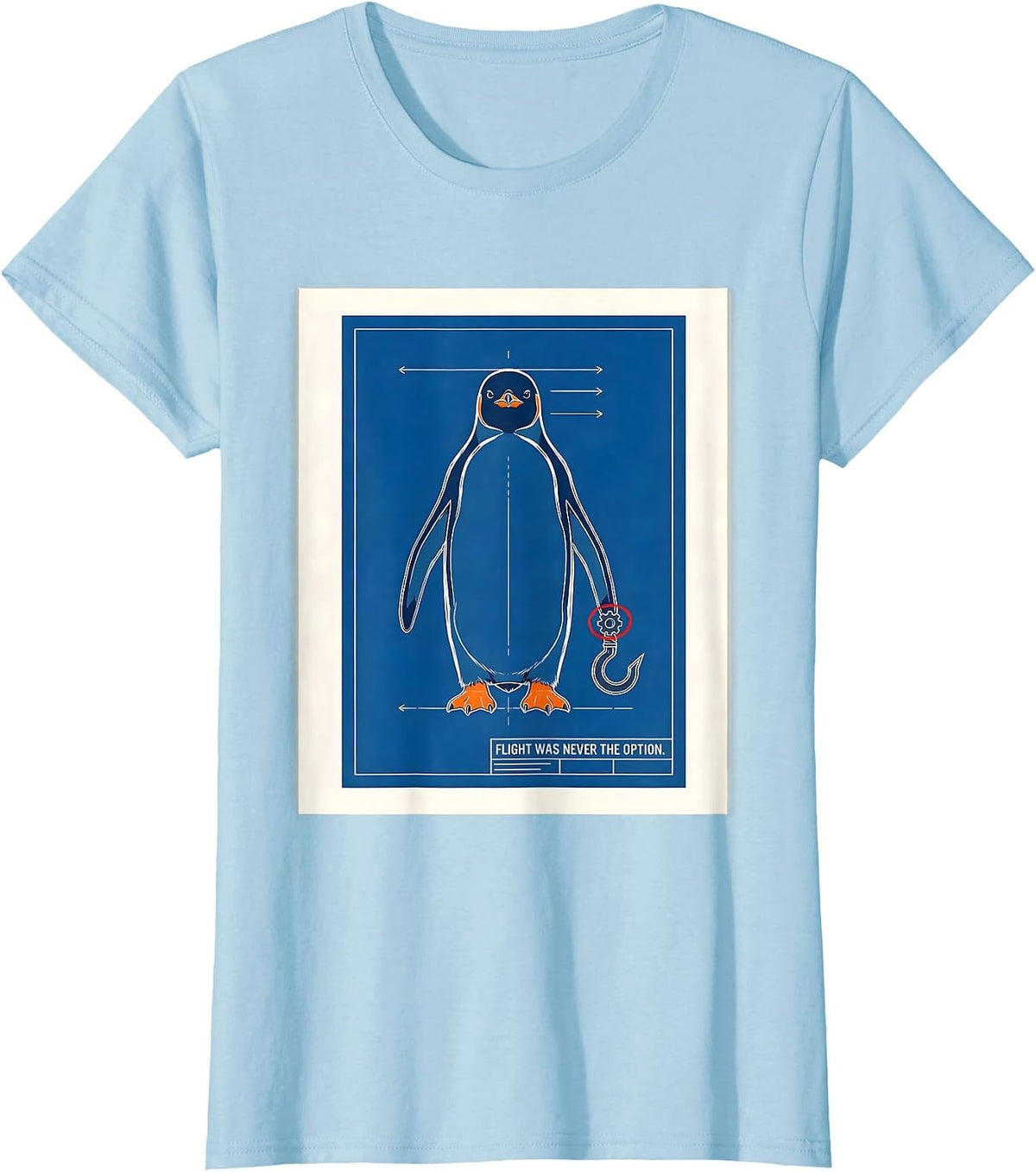 Flight Was Never The Option Tactical Penguin Dark Humor T-Shirt - Baby Blue