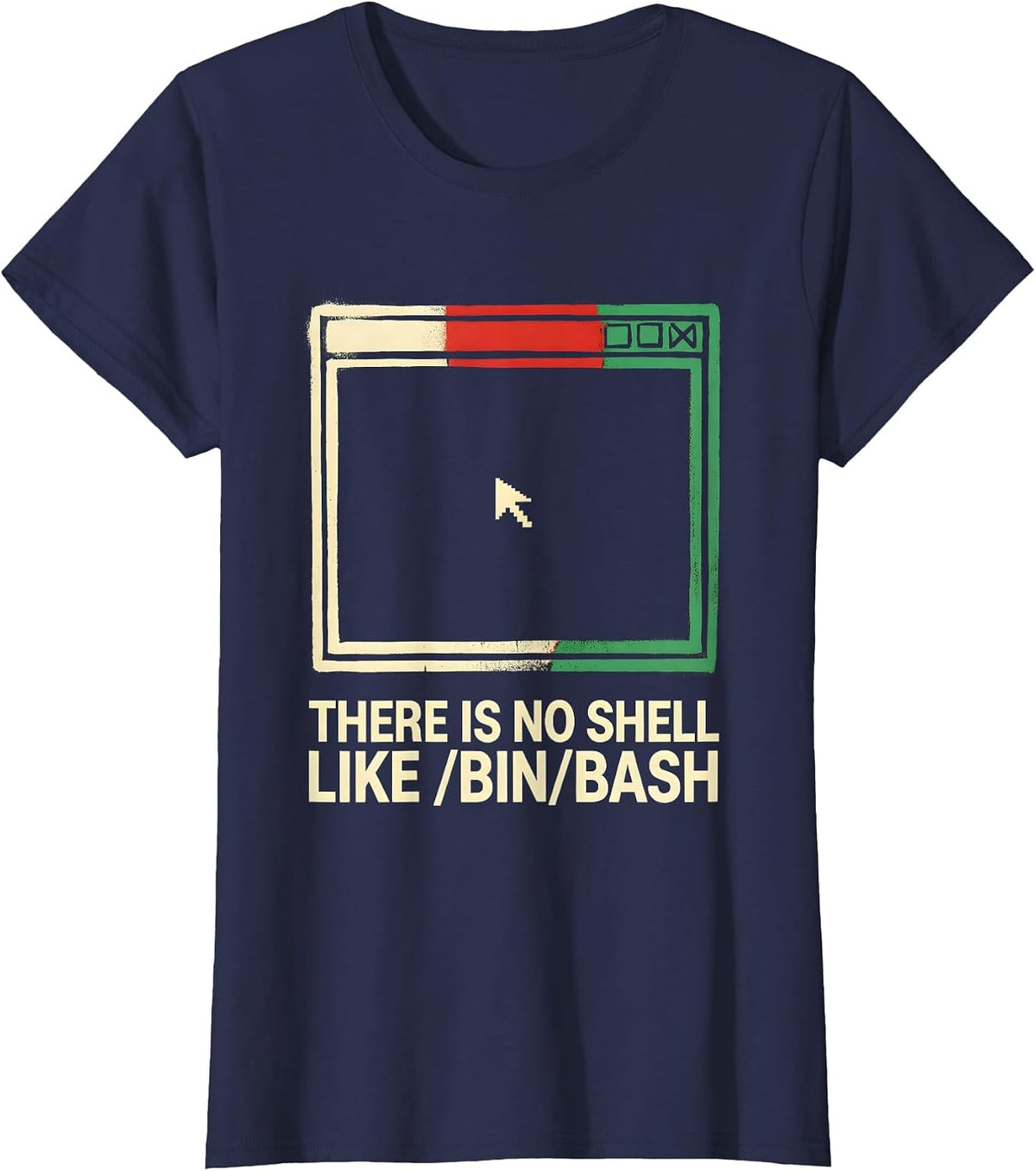 Women's There Is No Shell Like /bin/bash Funny Linux Developer T-Shirt - Navy Blue