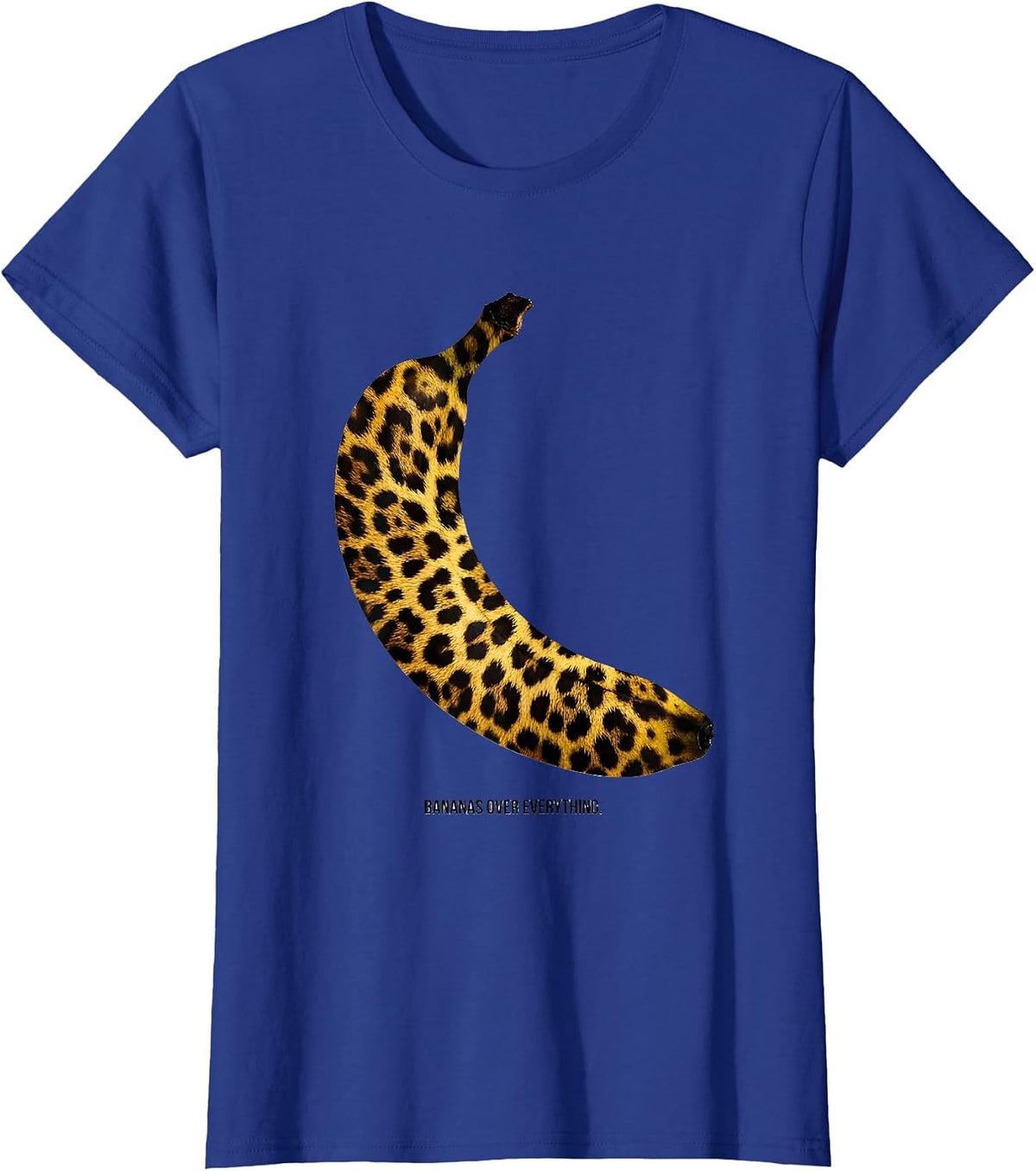 Women's Bananas Over Everything Fruit Lover Design T-Shirt - Royal Blue