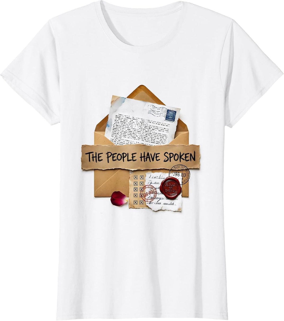 The People Have Spoken Bold Statement Design T-Shirt - White