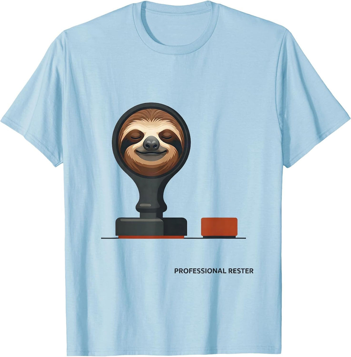 Men's Professional Rester Funny Sloth Humor Novelty Gift T-Shirt - Baby Blue