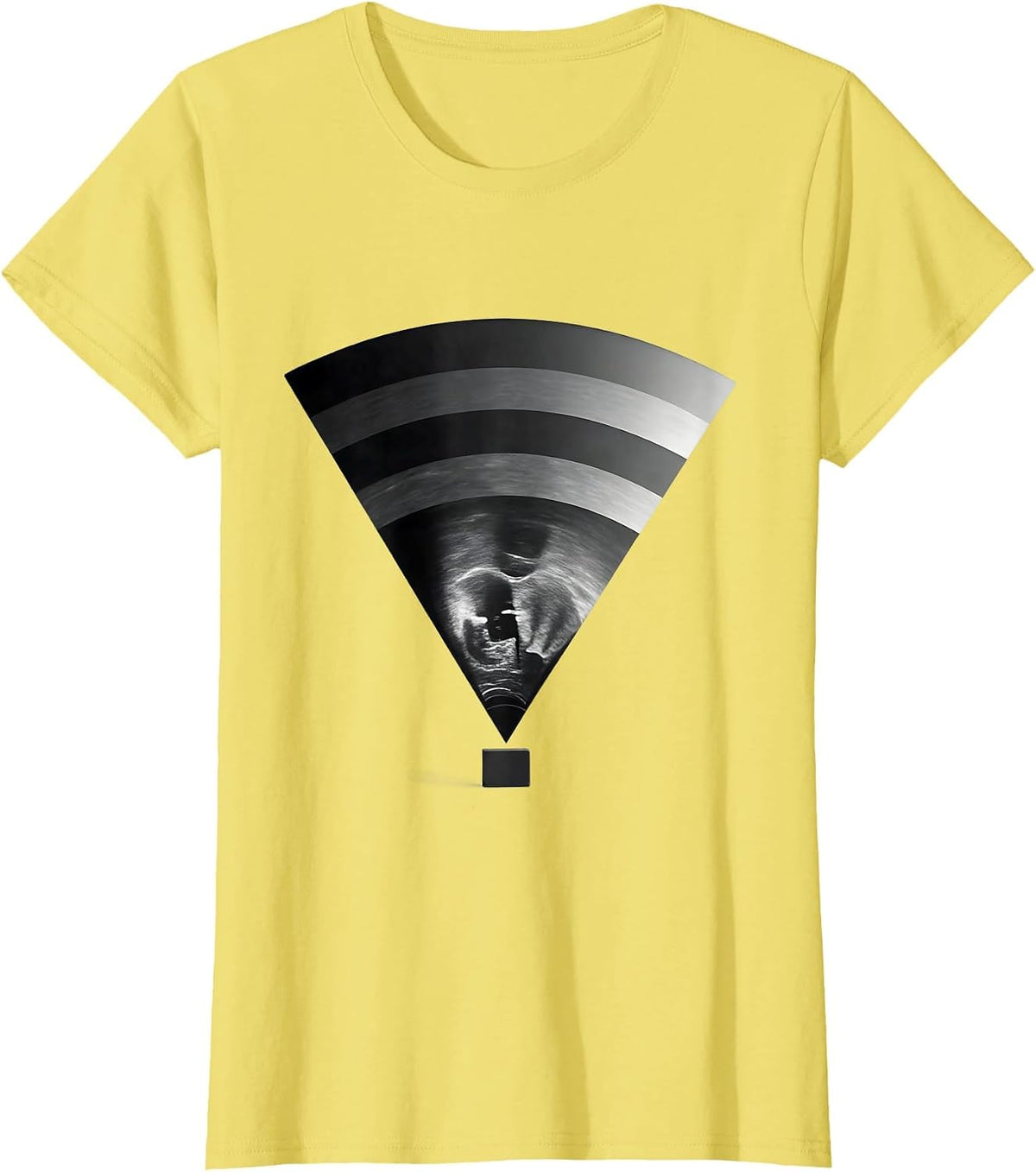 Sector Beam Wedge Monochromatic Sonographer Ultrasound Tech T-Shirt - Lemon Yellow