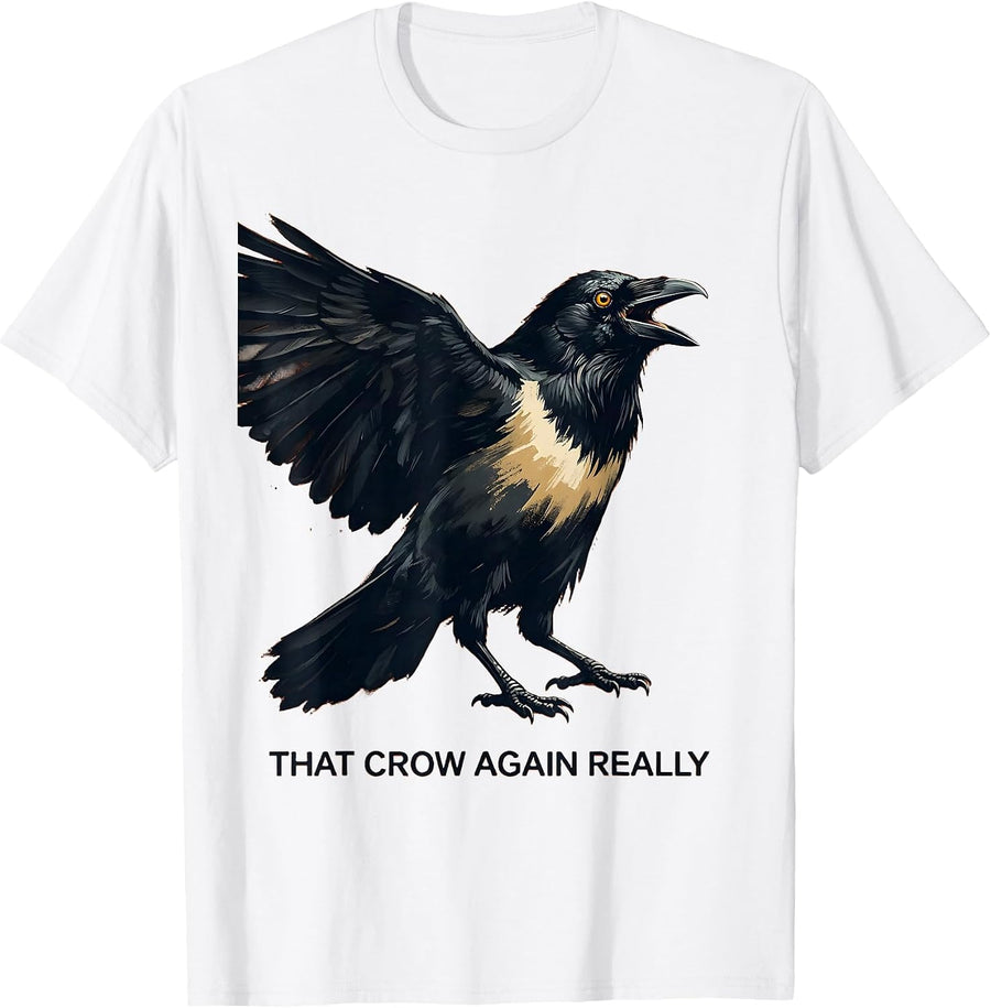 Men's Fawk Off Crow Funny Bird Attitude Design T-Shirt - White