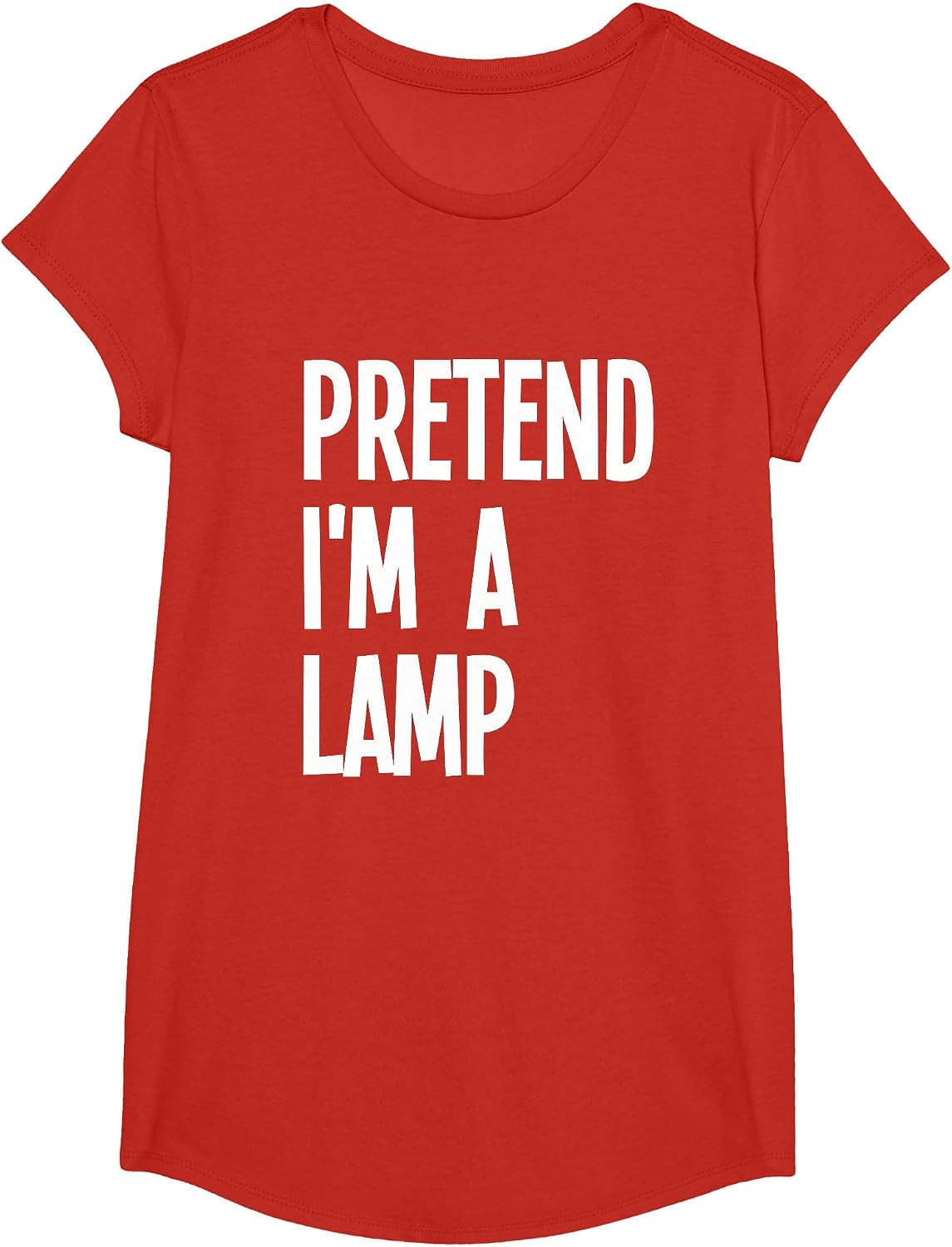 Pretend I'm A Lamp Funny Halloween Party Costume T-Shirt - Girls Red