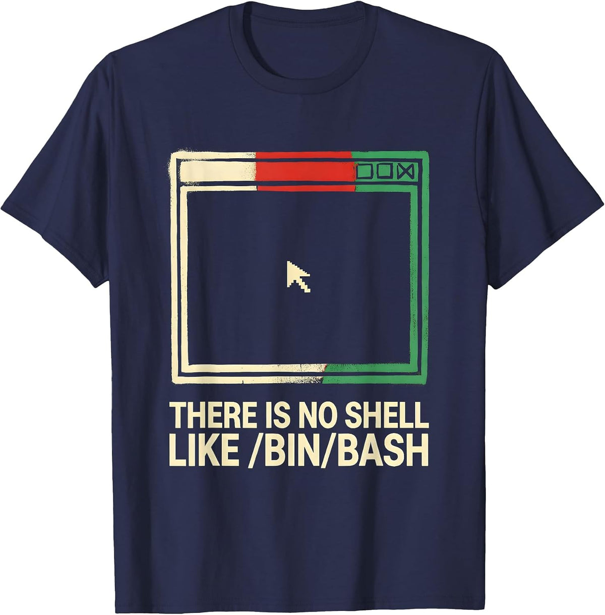Men's There Is No Shell Like /bin/bash Funny Linux Developer T-Shirt - Navy Blue