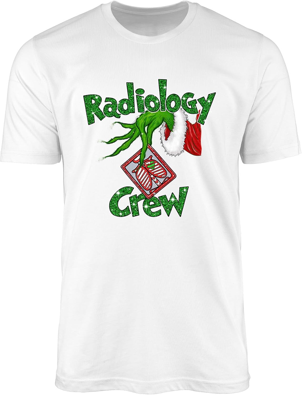 Radiology Crew T-Shirt - Festive Hospital Radiology Tech Xray Scrub Tee - White