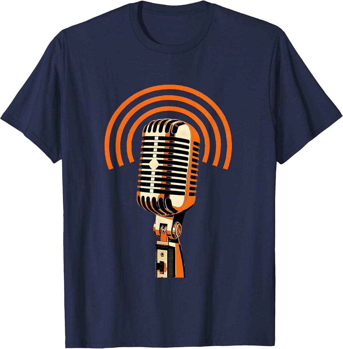 Men's Threaded Pipe Nipple Vintage Microphone Funny Plumber Gift T-Shirt - Navy Blue
