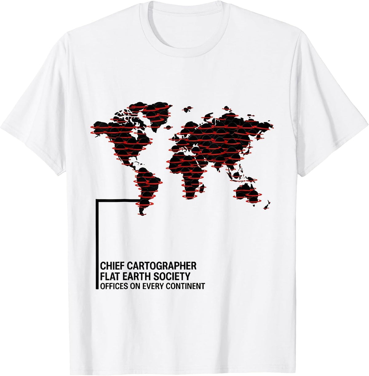 Men's Chief Cartographer Flat Earth Conspiracy Humor T-Shirt - White