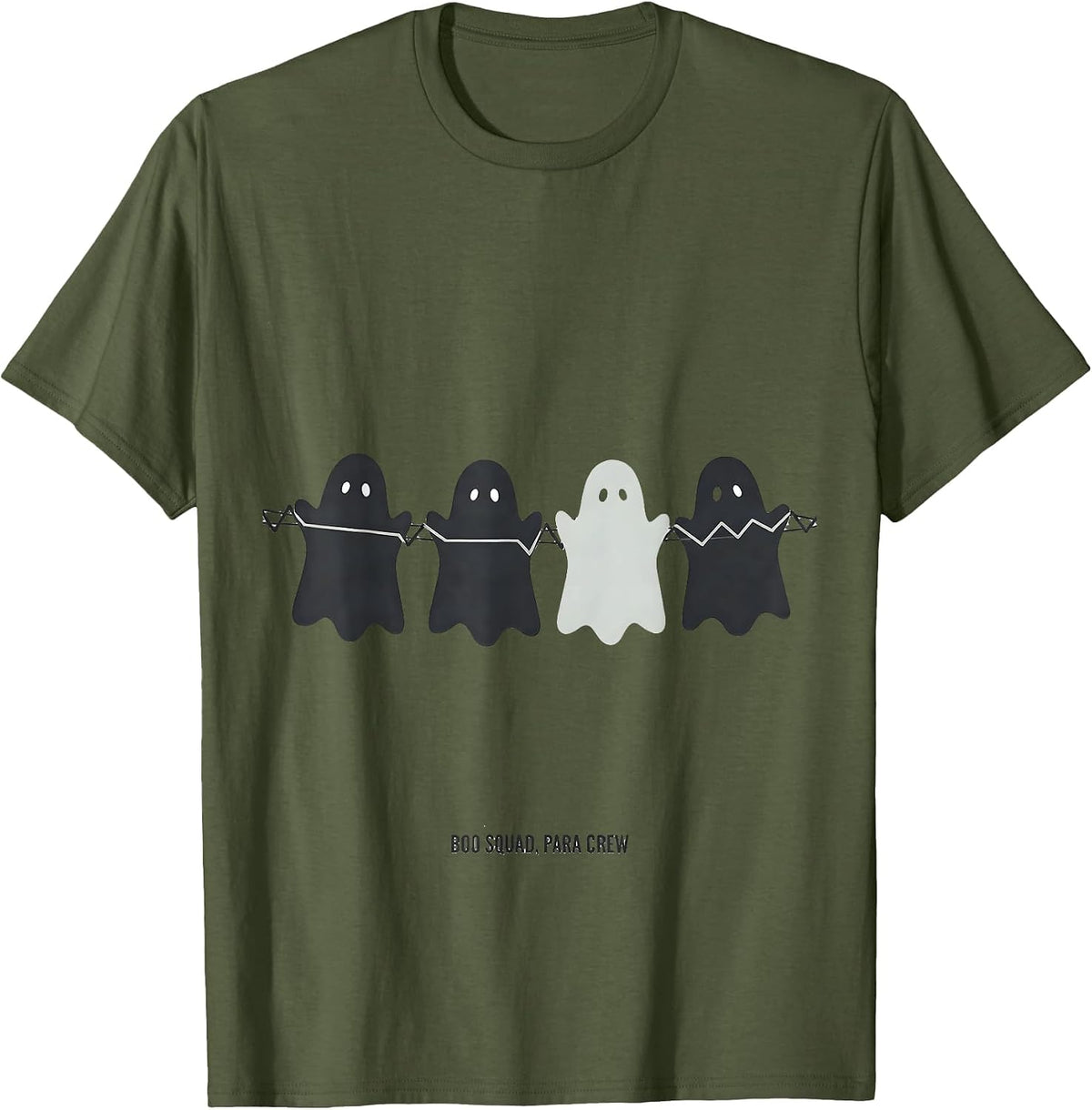 Boo Squad Para Crew SPED Paraprofessional Halloween Ghost T-Shirt - Olive Green