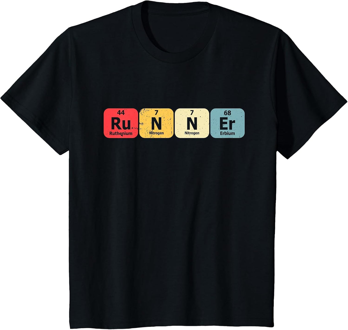 Periodic Table Runner Marathon Running Funny Chemistry Pun T-Shirt - Black