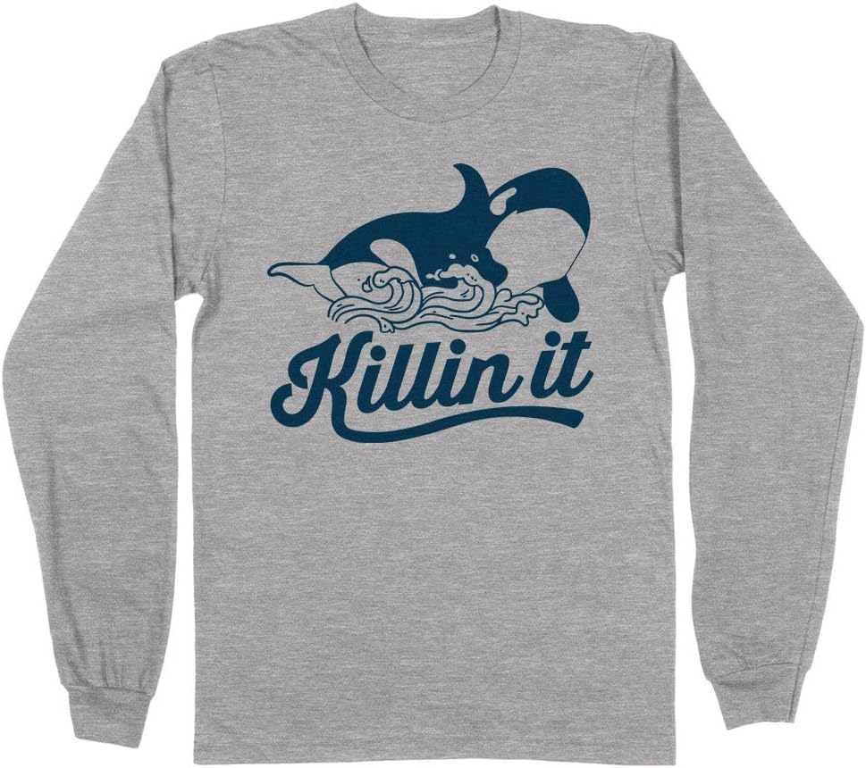 Killin' It Orca Long Sleeve Shirt Unisex - Grey