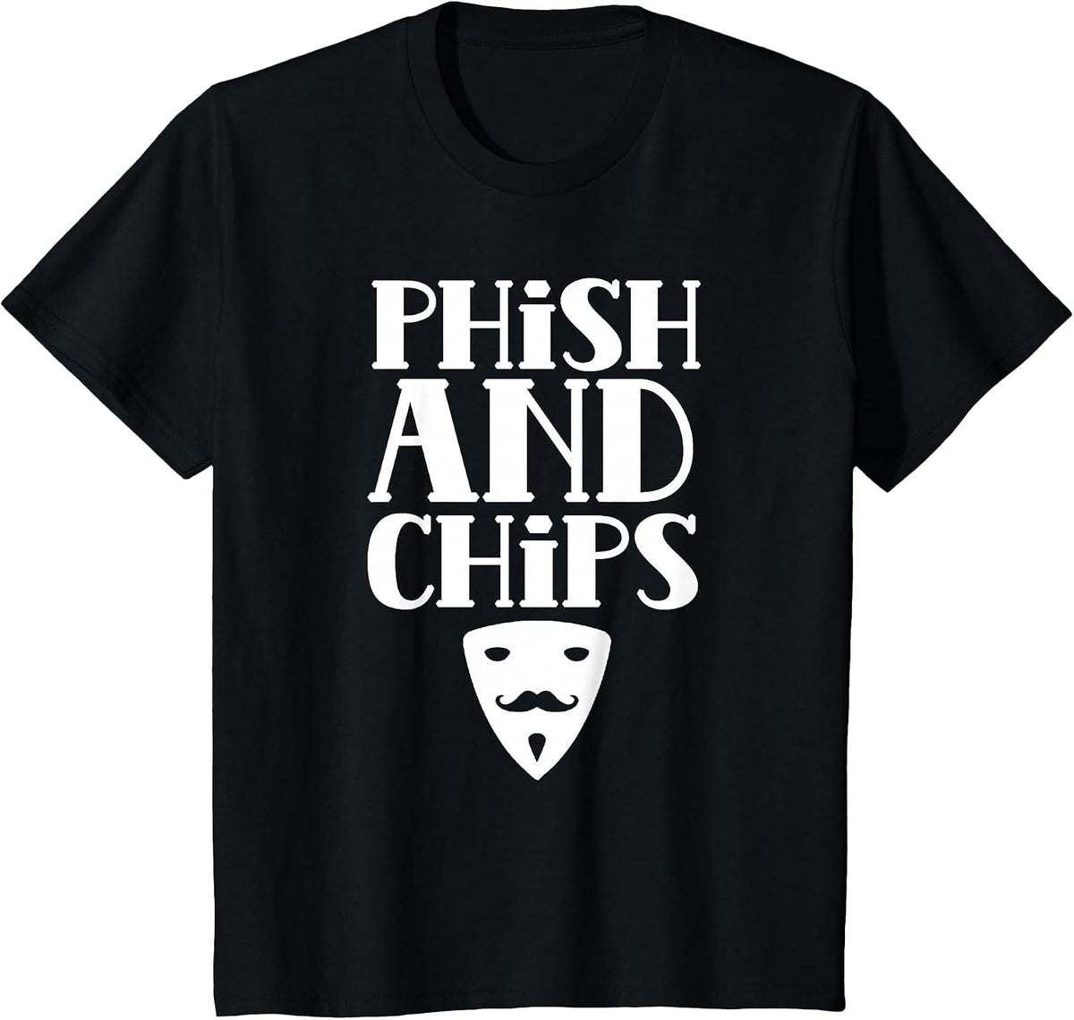 Phish and Chips Computer Hacking It Hacker Hack T-Shirt - Black