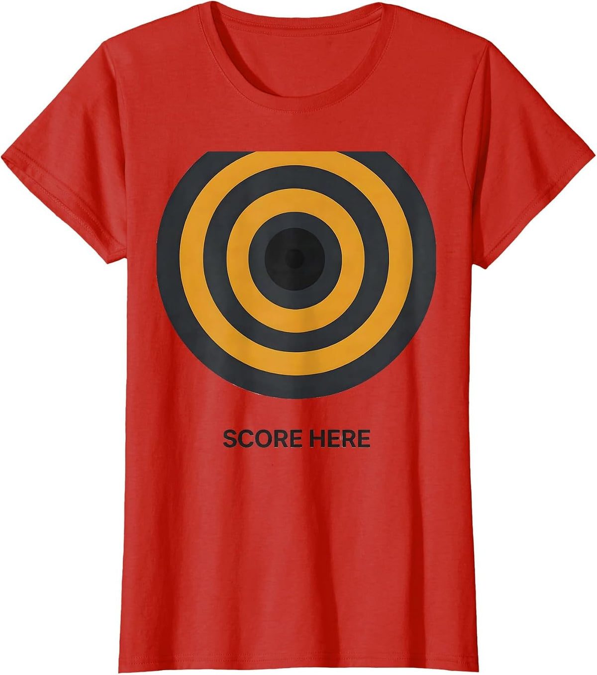 SCORE HERE Funny Bullseye Target Archery Shooting Gift T-Shirt - Red
