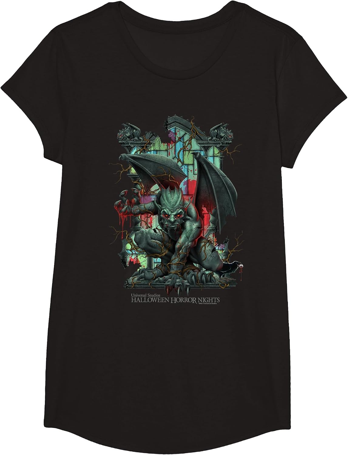 Halloween Horror Nights Gargoyle Guardian T-Shirt - Girls Black