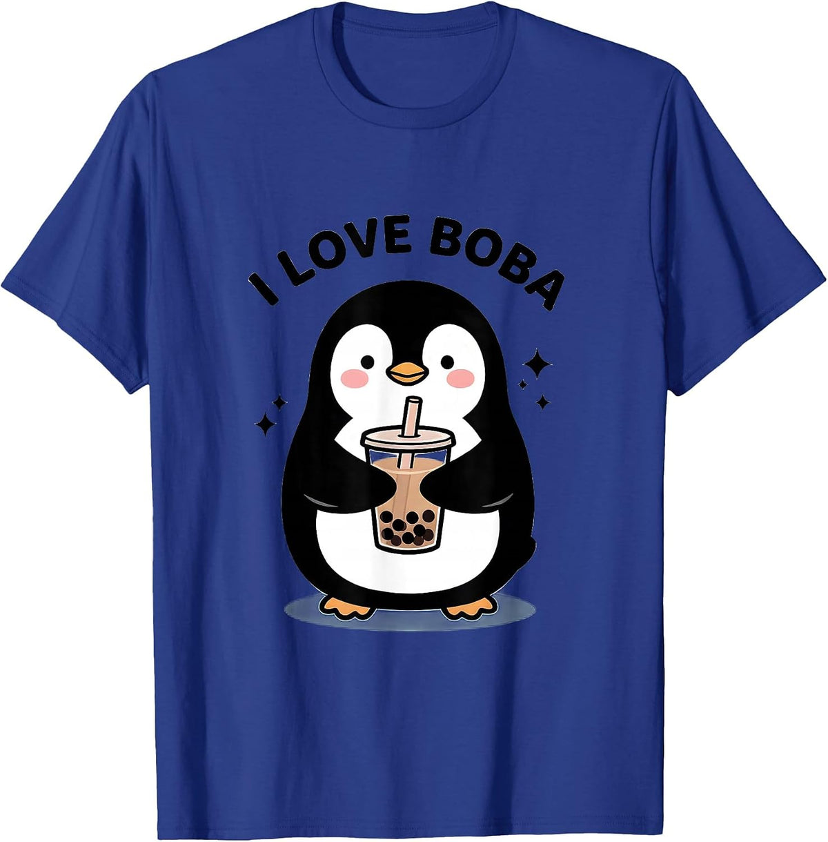 Men's I Love Boba Kawaii Penguin Anime Boba Tea Lover Gift T-Shirt - Royal Blue