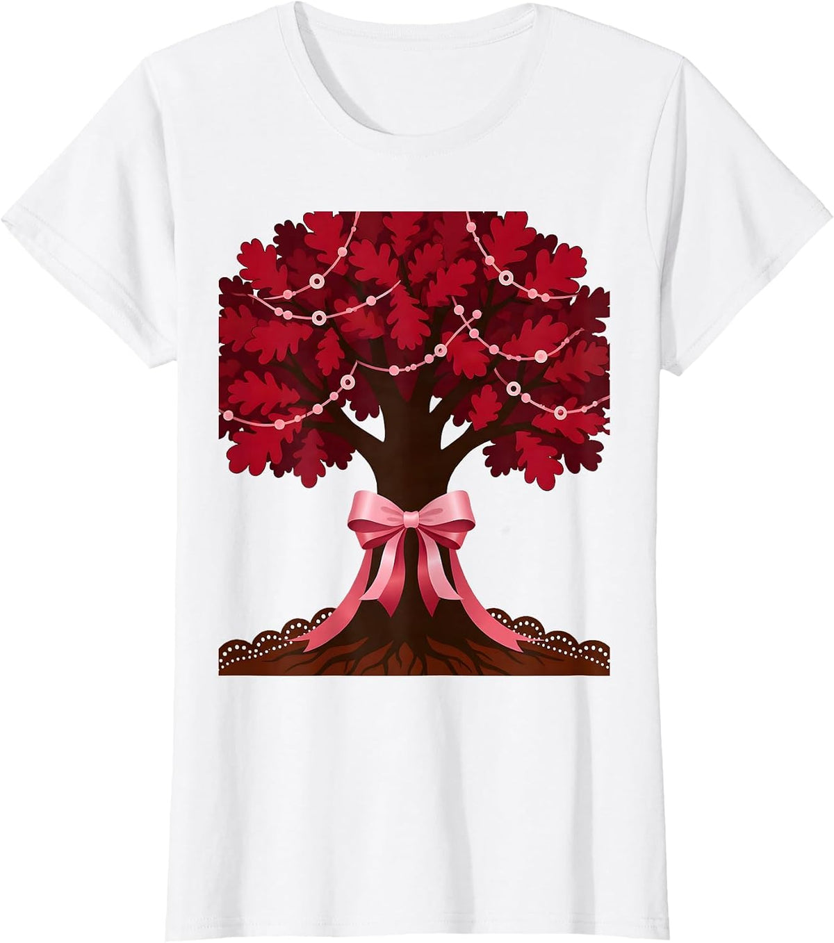 Women's Girl Climbing Oak Tree at Sunset Illustration T-Shirt - White