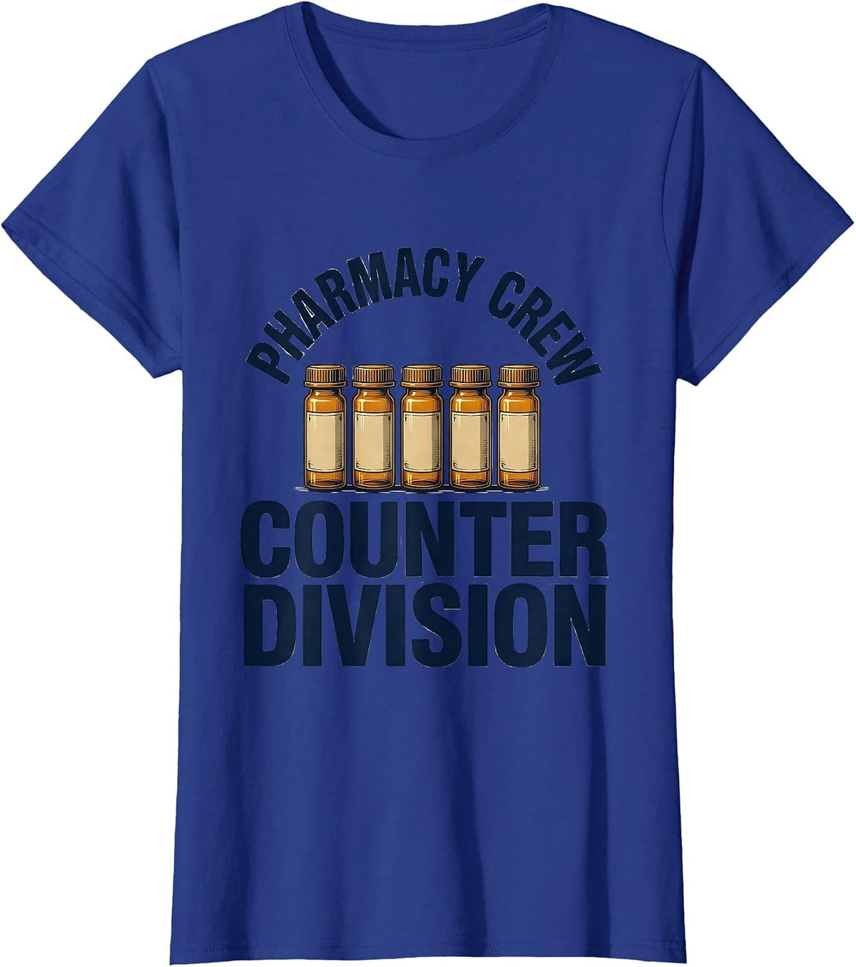 Women's Pharmacy Crew Counter Division Funny Pharmacy Tech Gift T-Shirt - Royal Blue