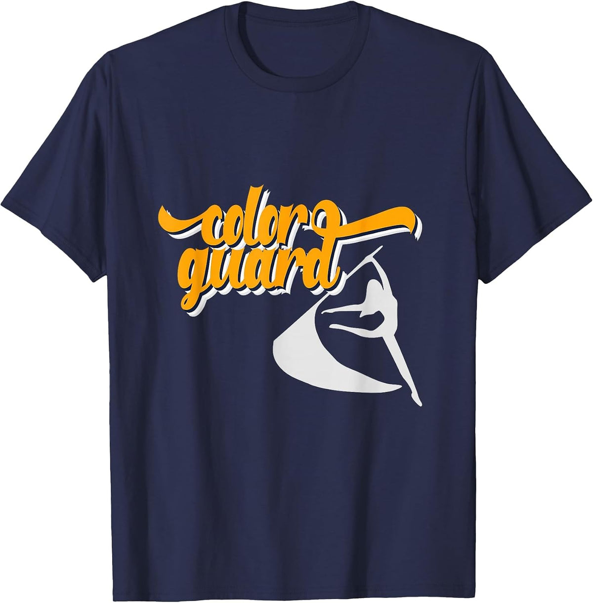 Color Guard Marching Band Retro Word Art Colour Guard T-Shirt - Navy Blue