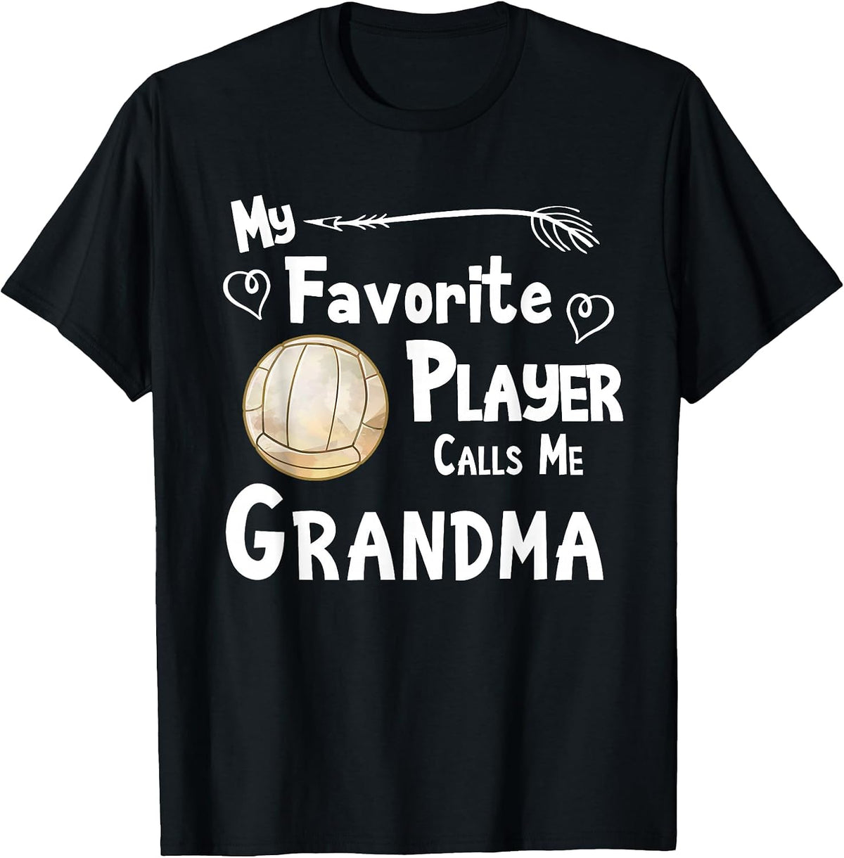 Grandma Volleyball Game Fan Sports Favorite Player T-Shirt - Black