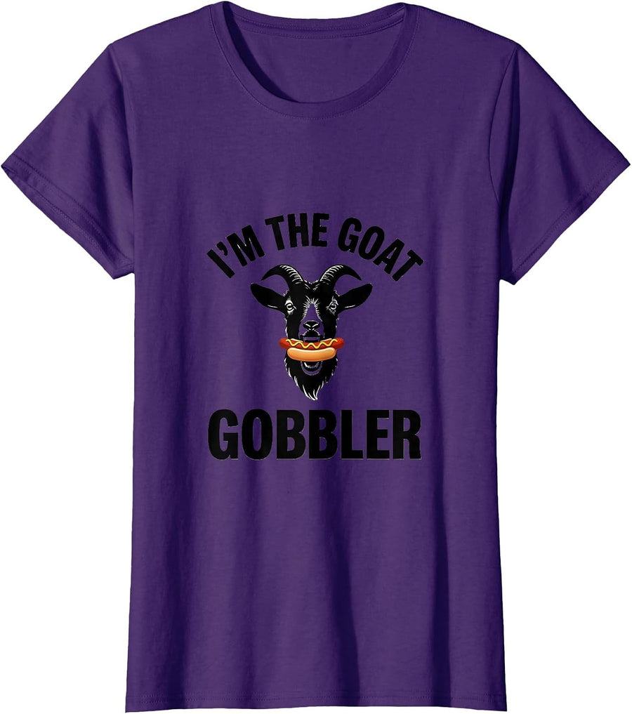 I'm The Goat Gobbler Funny Offensive Adult Humor T-Shirt, Women, Purple, X-Small - As Pictured