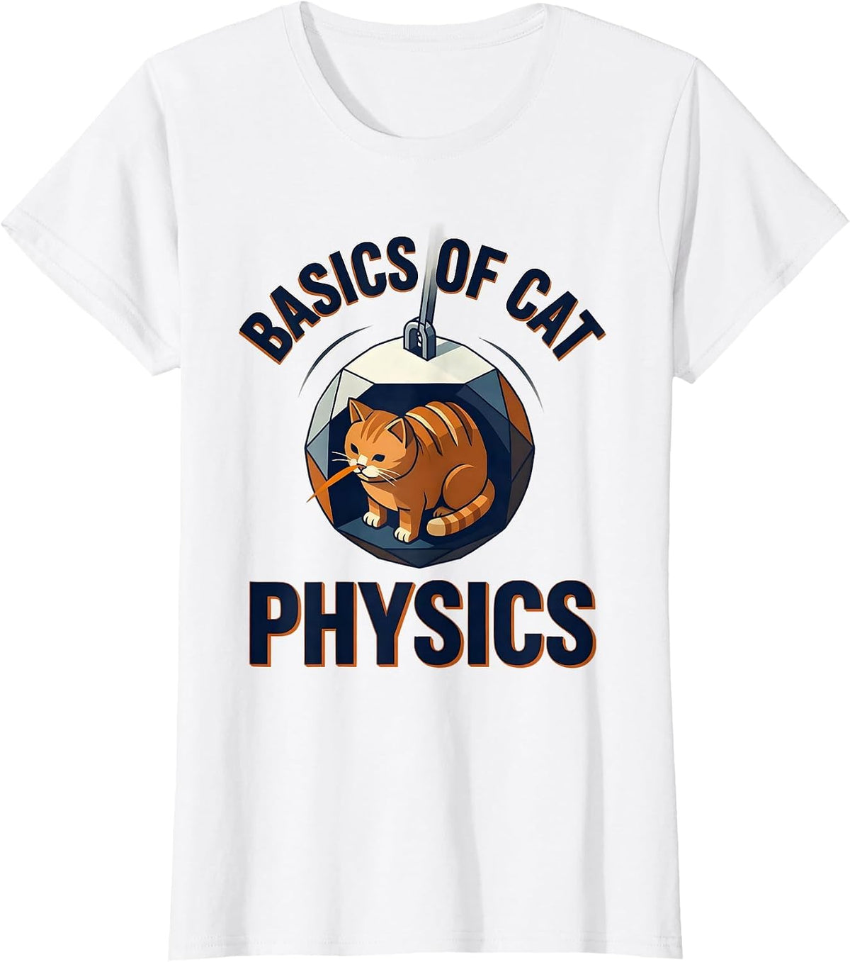 Women's Basics Of Cat Physics Funny Math Cat Teacher Student Lover T-Shirt - White