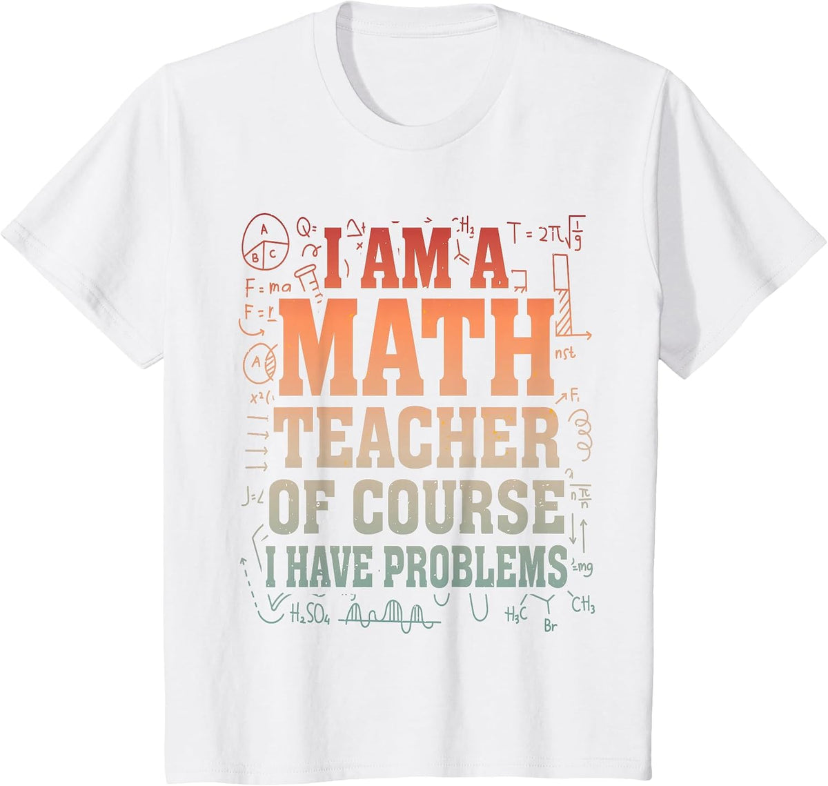 Math Teacher Humor Pi Number Symbol Funny Vintage Mathematic T-Shirt - White