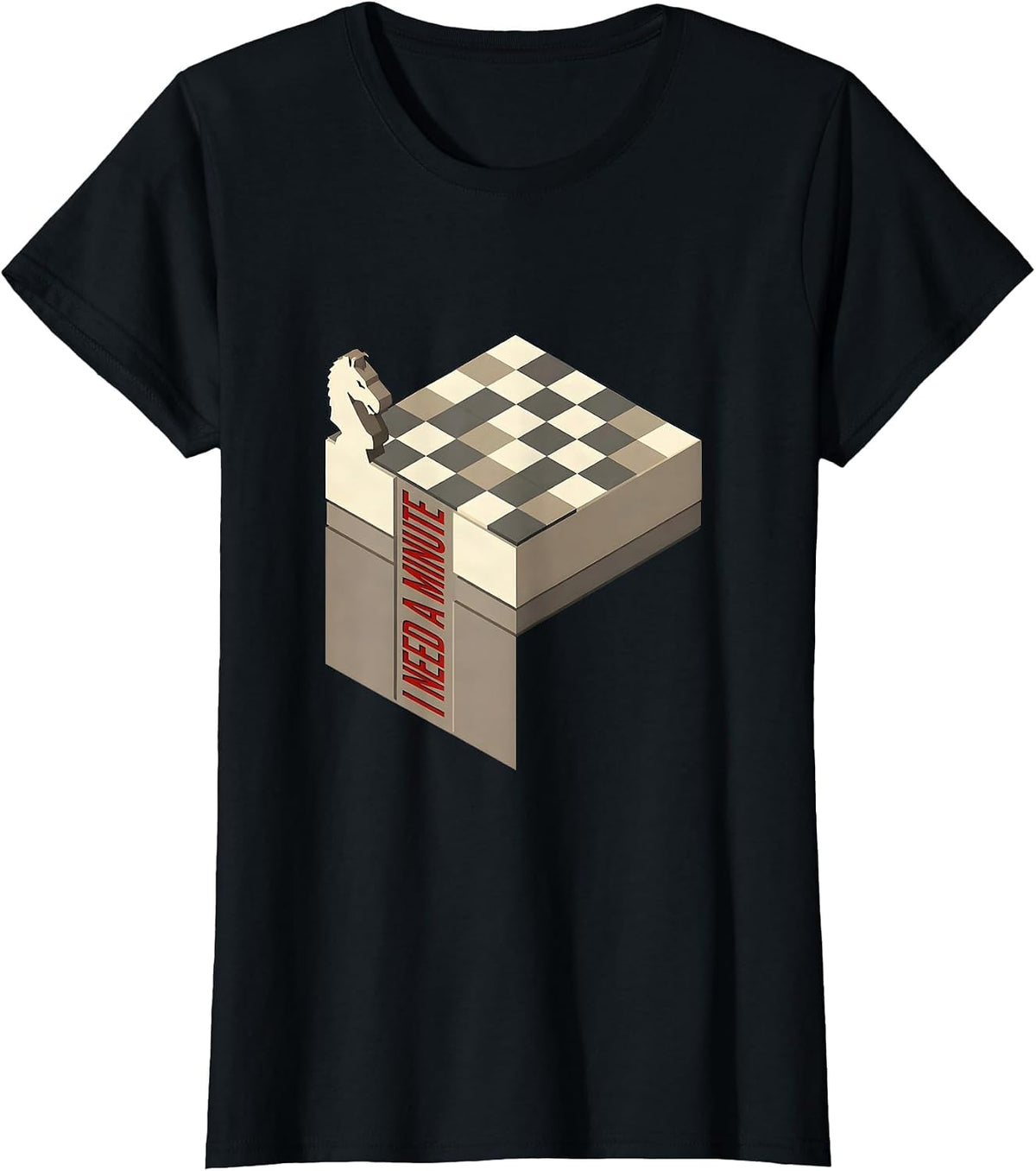 Women's I Need A Minute Funny Chess Lover Board Game Humor Gift T-Shirt - Black
