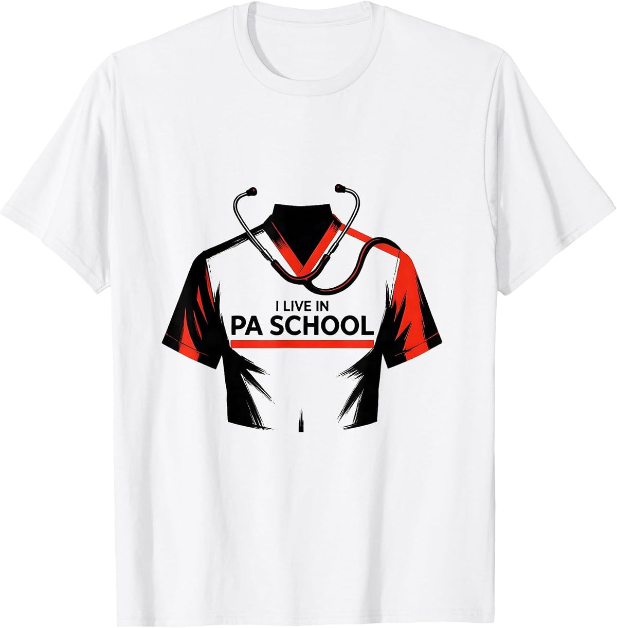 Men's I Live In PA School Funny Physician Assistant Student Humor T-Shirt - White