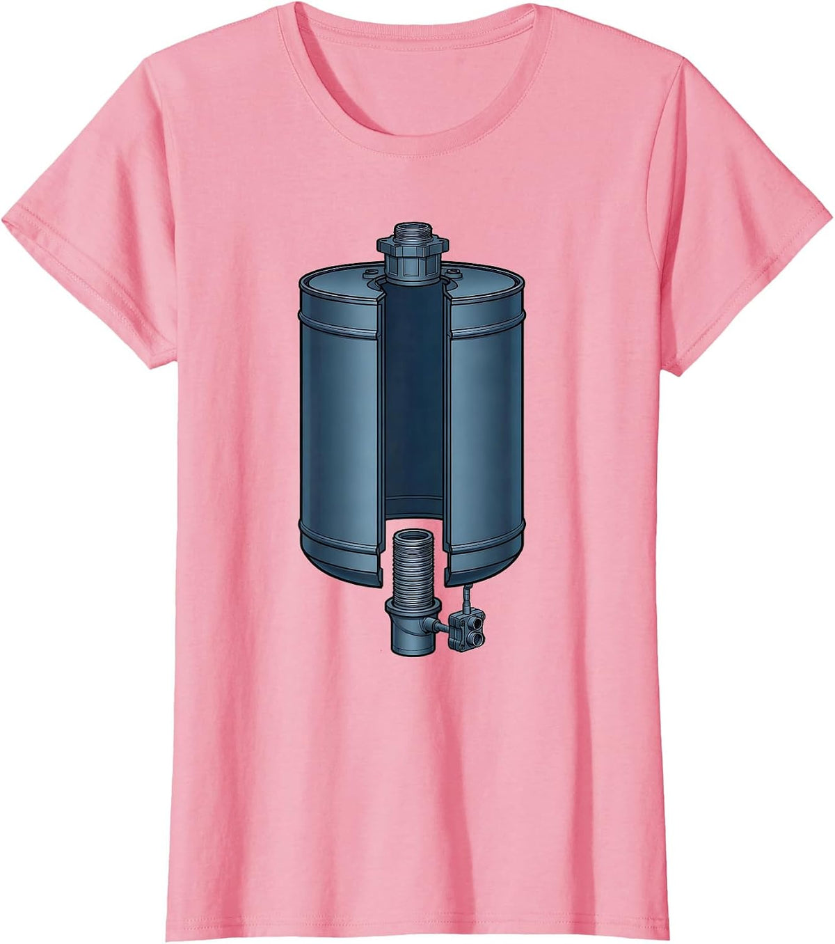 Women's Exploded Hot Water Heater Funny Plumber Pipefitter Gift T-Shirt - Pink