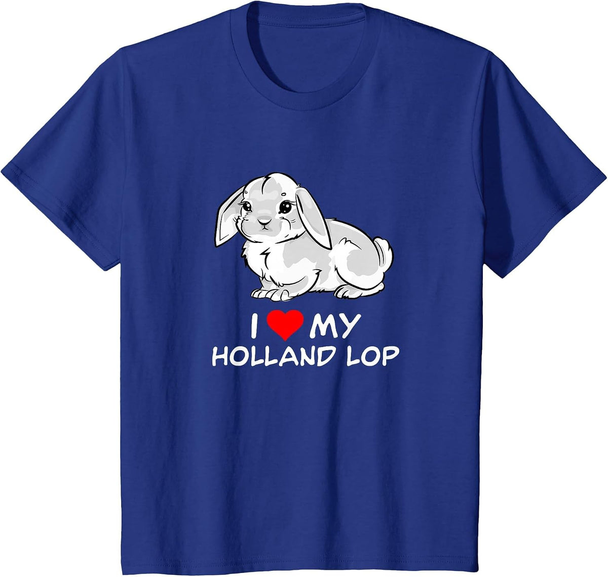 I Love My White Holland Lop Rabbit T-Shirt - Royal Blue