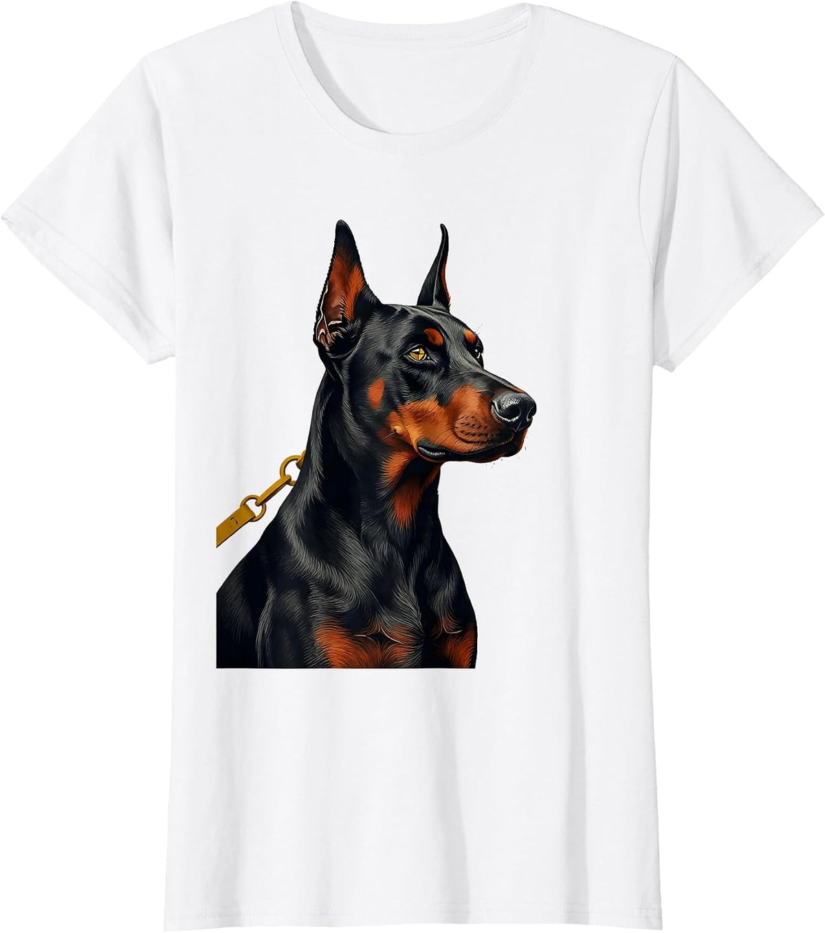 Doberman Silhouette Midcentury Modern Dobie Mom Dad T-Shirt - White