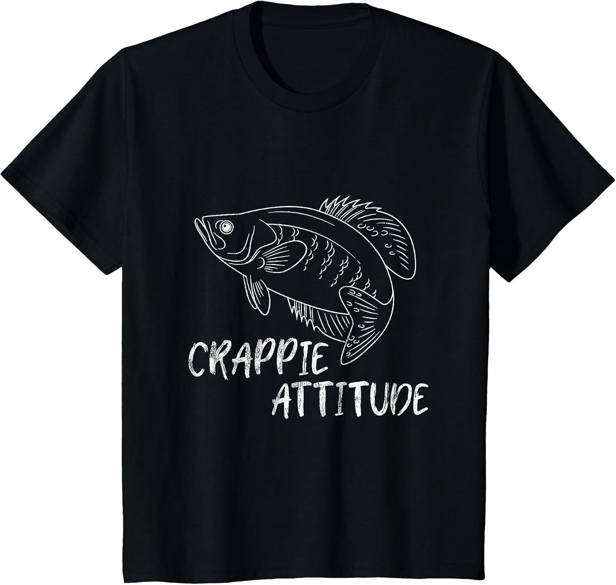 Crappie Attitude Tshirt Boating Fishing Lover Shirts T-Shirt - Black
