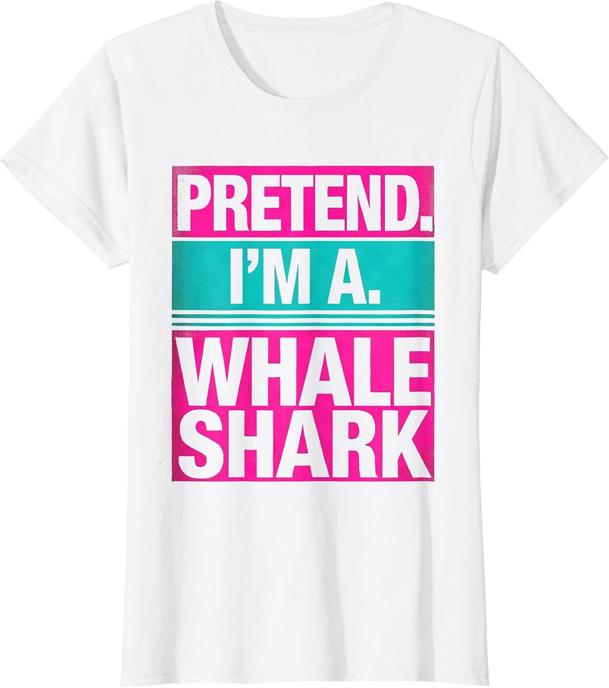 Pretend I'm A Whale Shark Risograph Lazy Halloween Costume T-Shirt - White