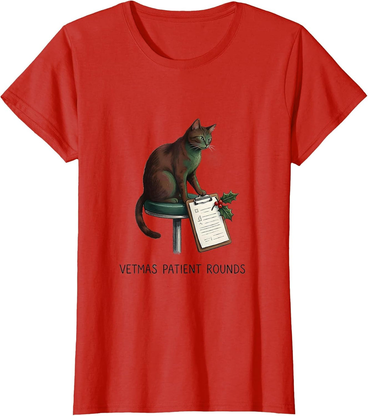 Vetmas Patient Rounds Funny Veterinarian Christmas Vet Tech T-Shirt - Red