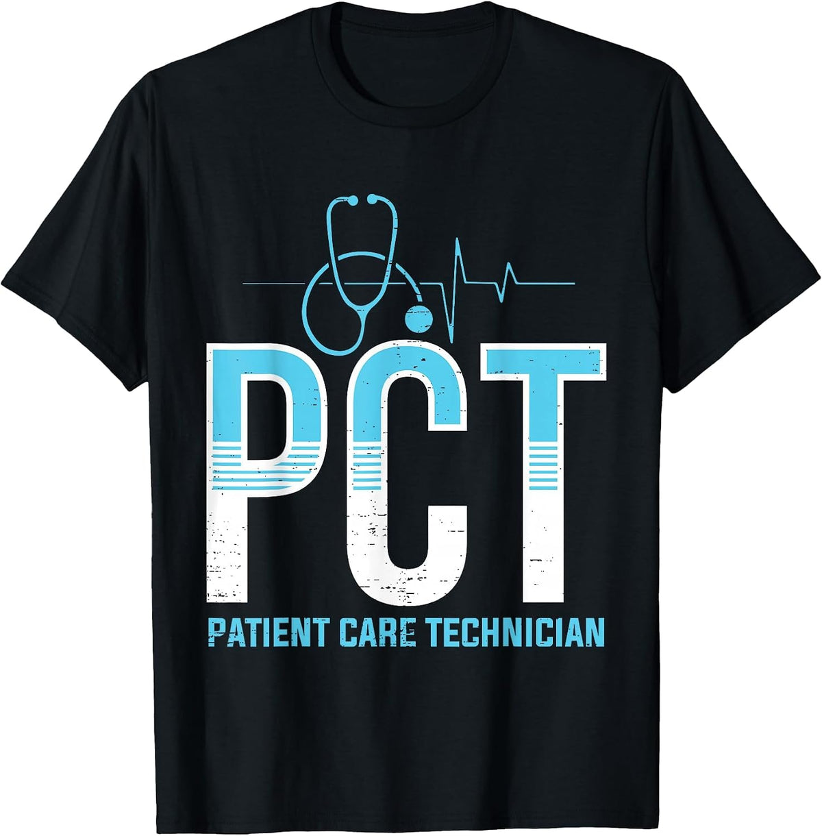 PCT Patient Care Technician Medical Tech Apparel T-Shirt - Black
