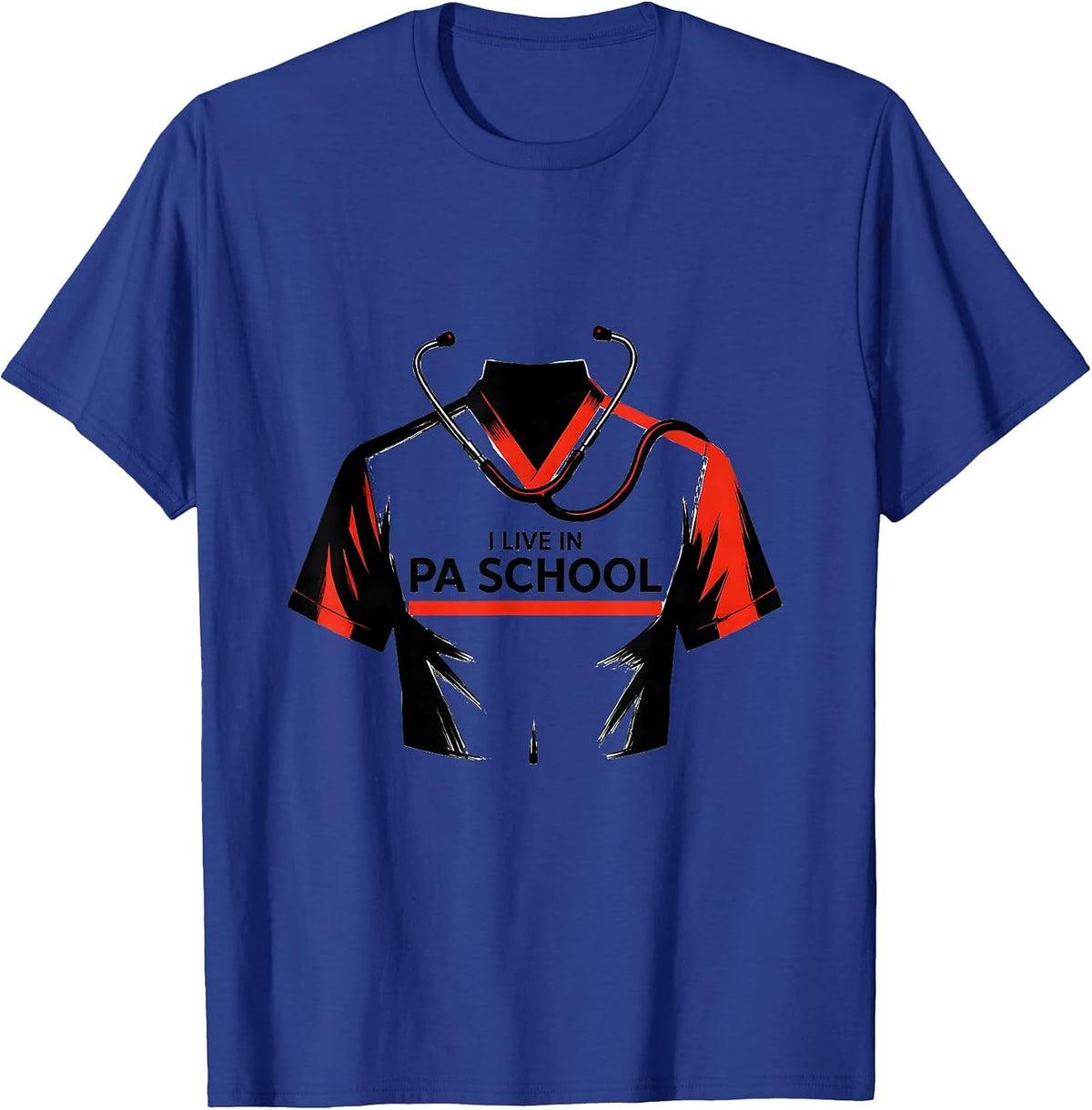 Men's I Live In PA School Funny Physician Assistant Student Humor T-Shirt - Royal Blue
