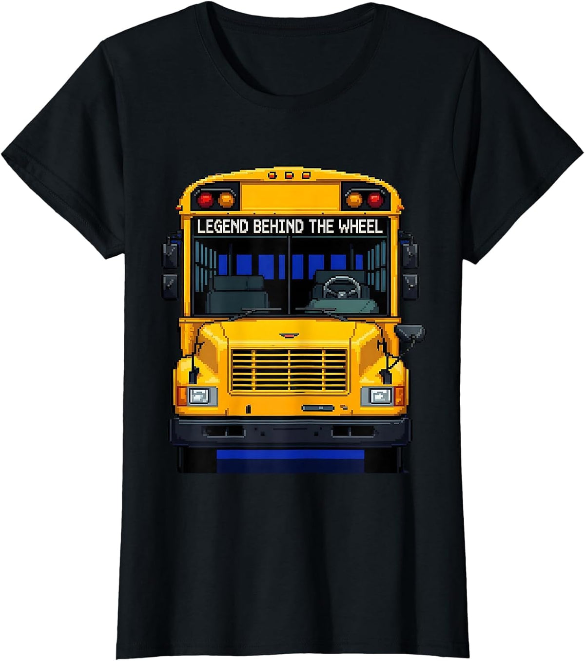 Legend Behind The Wheel School Bus Driver Design T-Shirt - Black