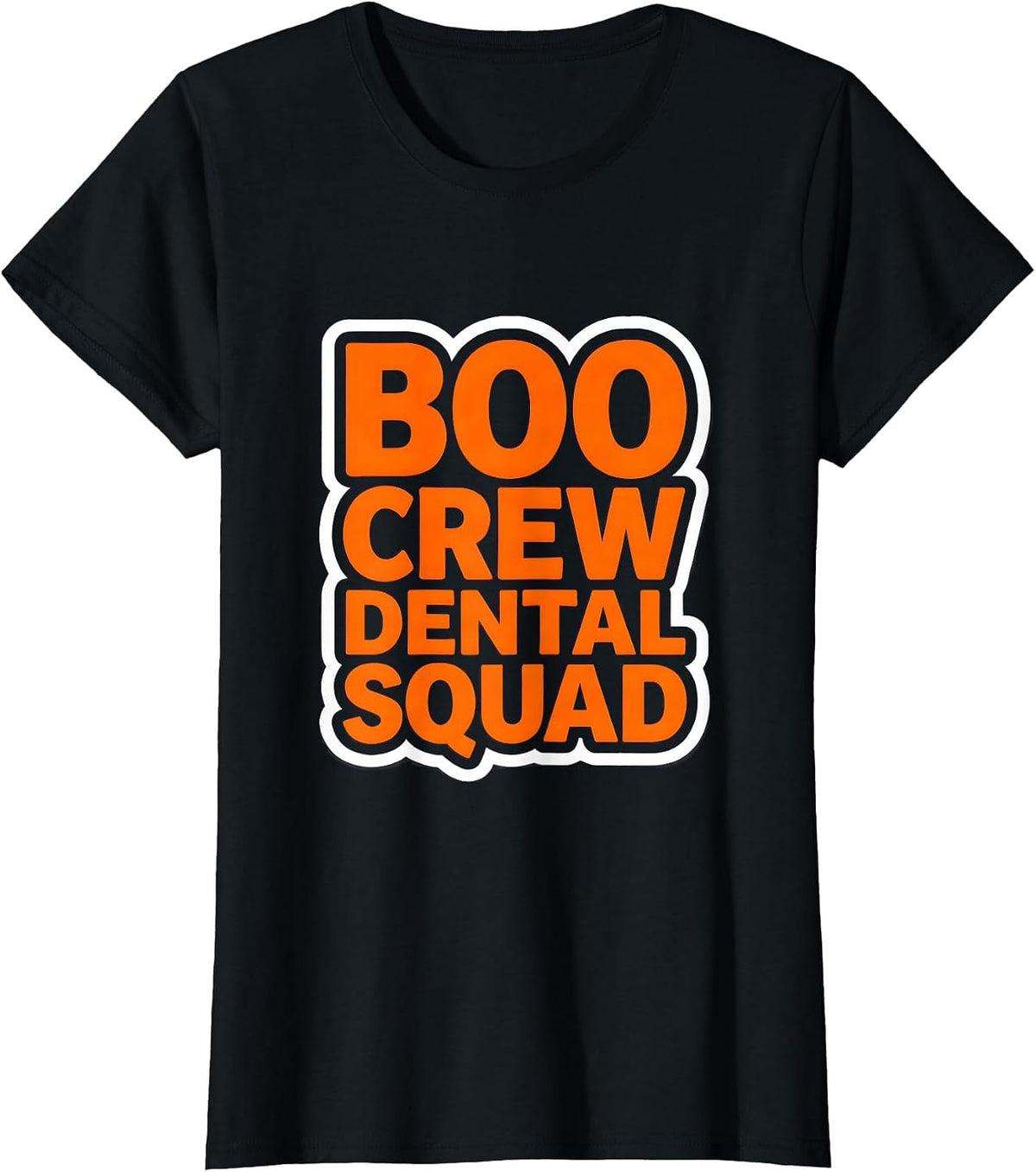 Women's Boo Crew Dental Squad Halloween Design T-Shirt - Black