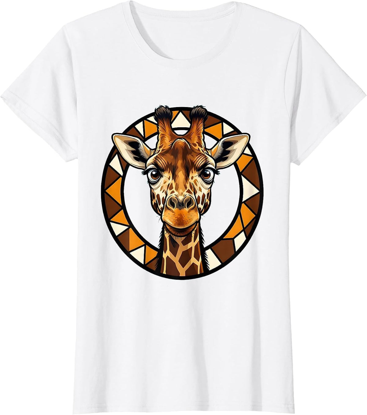 Giraffe Pattern Dissolving Into Geometric Shapes T-Shirt - White