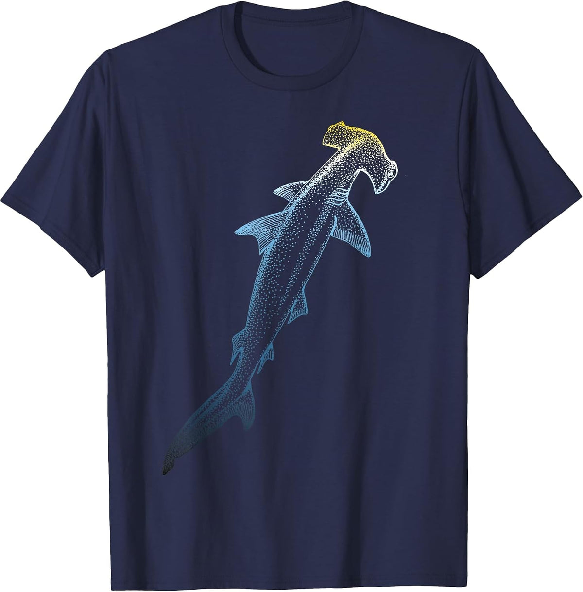 Beautiful Colors Swimming Hammerhead Shark Lovers T-Shirt - Navy Blue