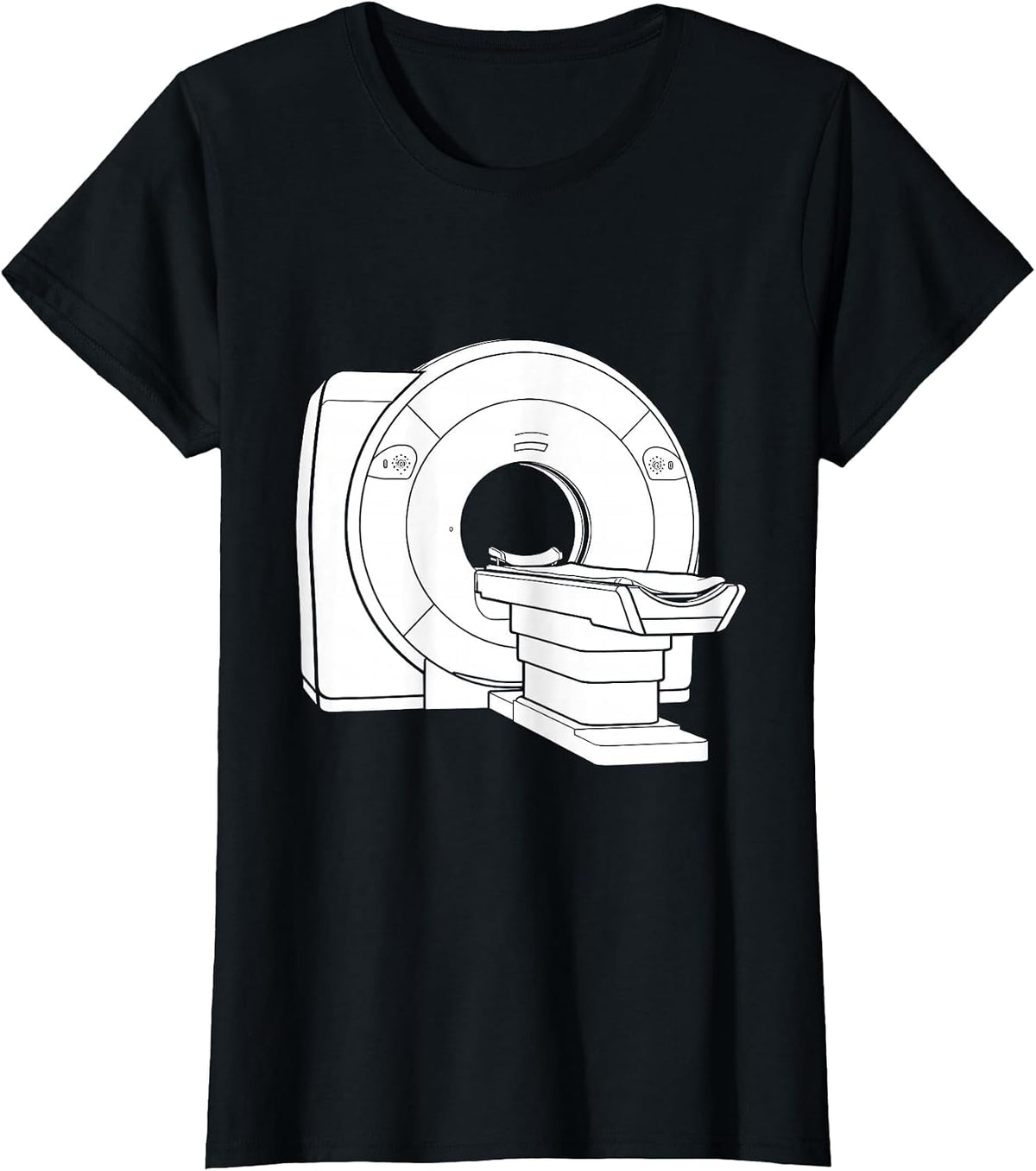 Glowing MRI Machine Dark Room Radiology Design T-Shirt - Black