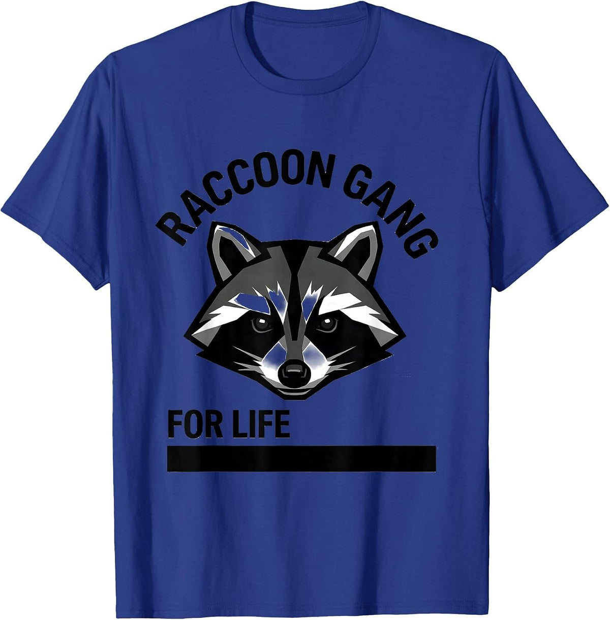 Raccoon Gang For Life Wild Crew Design T-Shirt - Royal Blue