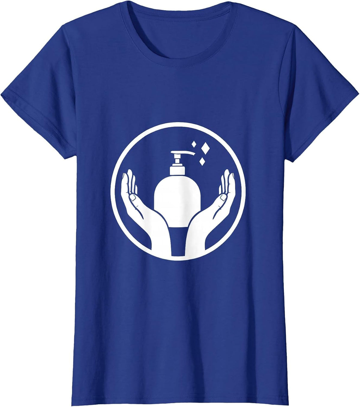 Women's School Nurse Hand Sanitizer Graphic Design T-Shirt - Royal Blue