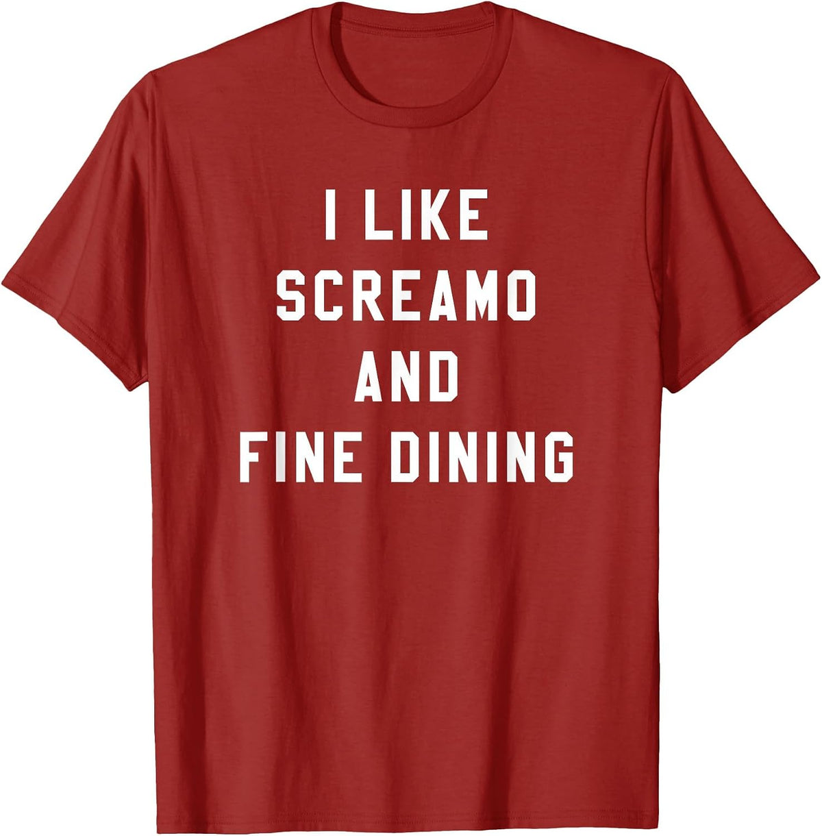 I Like Screamo and FINE Dining Funny Emo Goth Punk Music T-Shirt, Men, Cranberry Red, X-Large - As Pictured