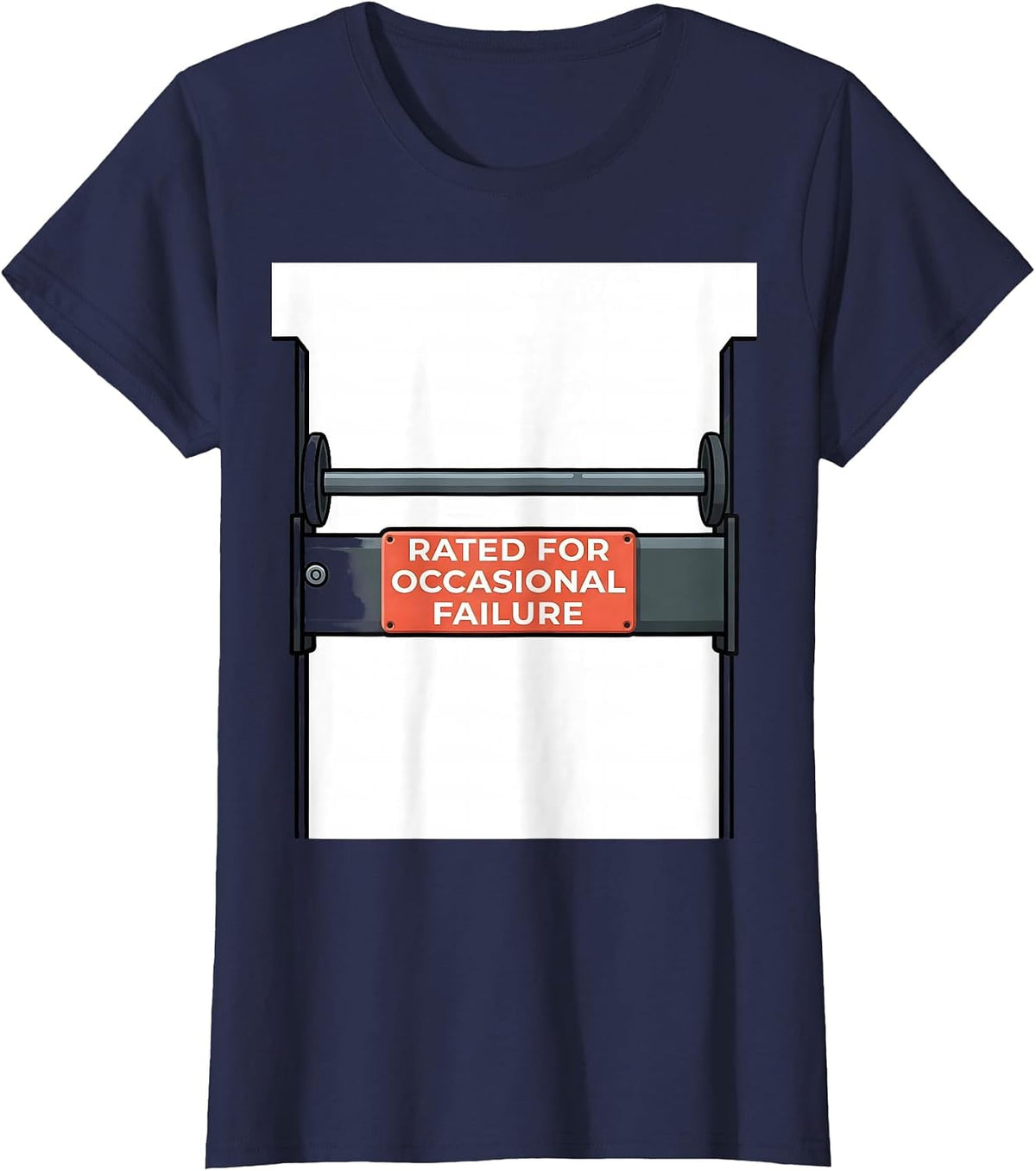 Women's Rated For Occasional Failure Funny Gym Workout Weightlifting T-Shirt - Navy Blue