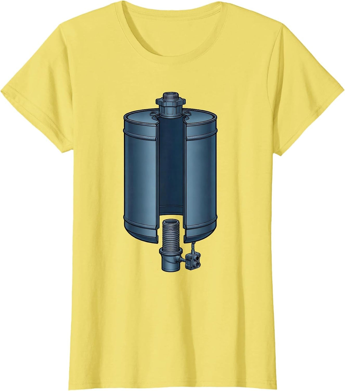 Women's Exploded Hot Water Heater Funny Plumber Pipefitter Gift T-Shirt - Lemon Yellow